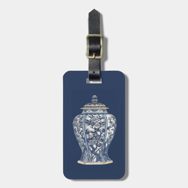 Blue & White Porcelain Vase von Vision Studio Gepäckanhänger (Vorderseite vertikal)