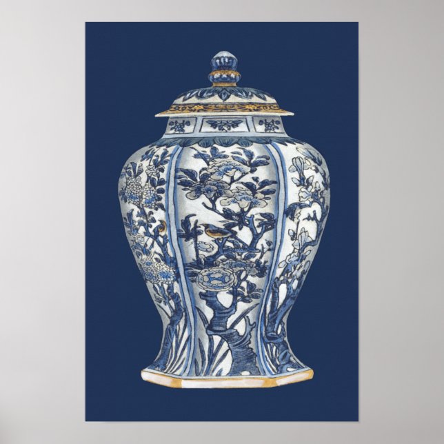 Blue & White Porcelain Vase von Vision Studio Poster (Vorne)