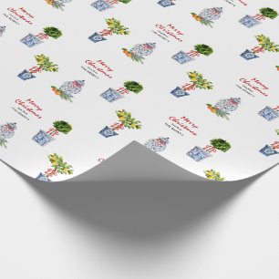 Blue & White Pottery Weihnachten Geschenkpapier