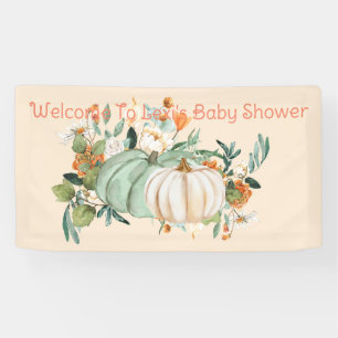 Blue White Pumpkin Fall Blume Personalisiert, Banner