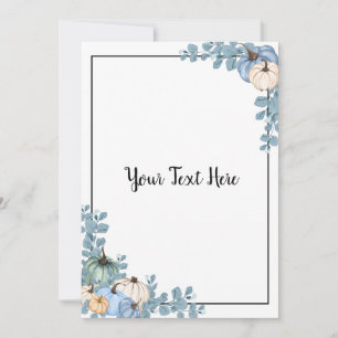 Blue & White Pumpkins Einladung