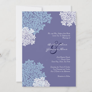 Blue & White Queen Anne's Lace Wedding Einladung