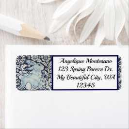 Blue & White Rabbit Animal Chinoiserie Navy