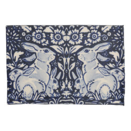 Blue & White Rabbit Baby Bunny Family Elegante Mar Kissenbezug