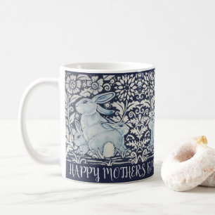 Blue & White Rabbit Bunny Mothers Day Ostergeschen Kaffeetasse