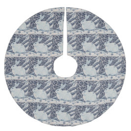 Blue White Rabbit Designer Weihnachtsbaumrock Polyester Weihnachtsbaumdecke