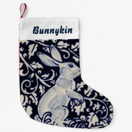 Blue & White Rabbit Hare Bunny Christmas Pet Kleiner Weihnachtsstrumpf