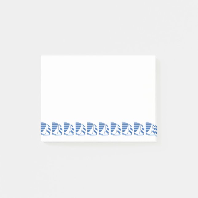 Blue White Racing Sailboats Sticky Notes Post-it Klebezettel (Vorderseite)