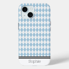 Blue & White Raute Custom Samsung Case-Mate iPhone Hülle