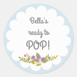 Blue White Ready to POP Baby Shockaufkleber Runder Aufkleber