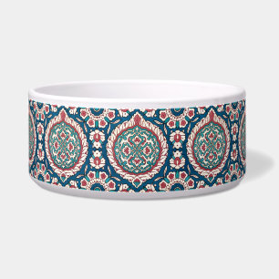 Blue White Red Aquamarin Oriental Azulejo Pattern Napf