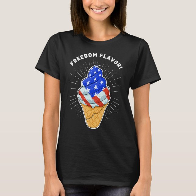 Blue White Red Ice Cream Cone 4. Juli Unabhängigke T-Shirt (Vorderseite)