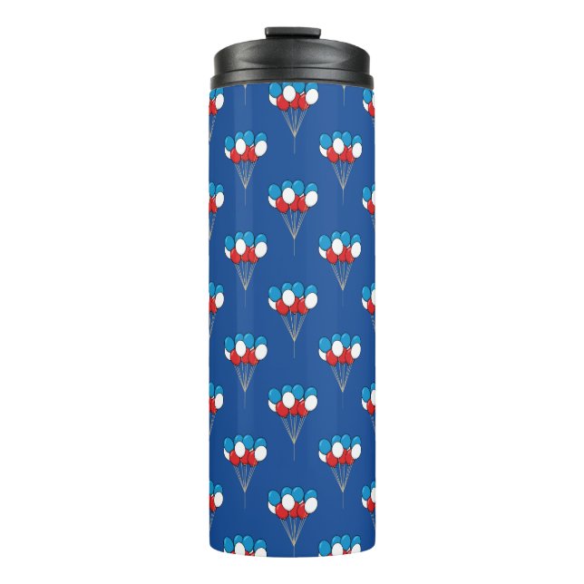 Blue White Red Patriotic Balloons Thermosbecher (Vorderseite)