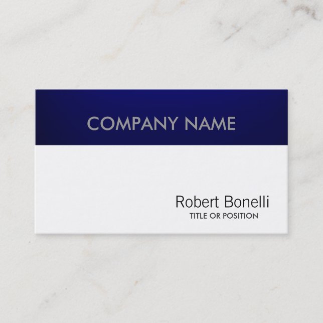 Blue White Schlicht Modern Business Card Visitenkarte (Vorderseite)