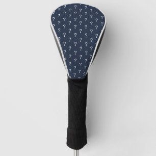 Blue White Script Frage Mark Wrapping Paper Golf Headcover