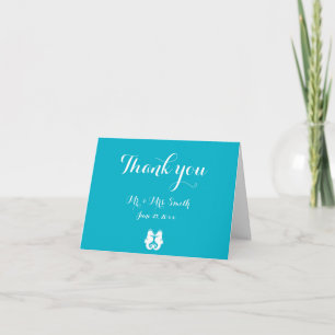 Blue White Seepferd Wedding Danke Cards