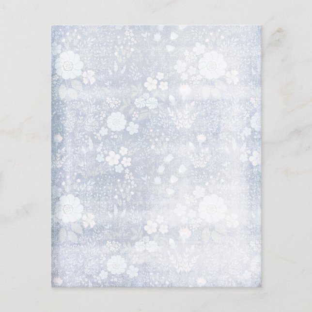 Blue & White Shabby Floral Scrapbook Paper (Vorderseite)