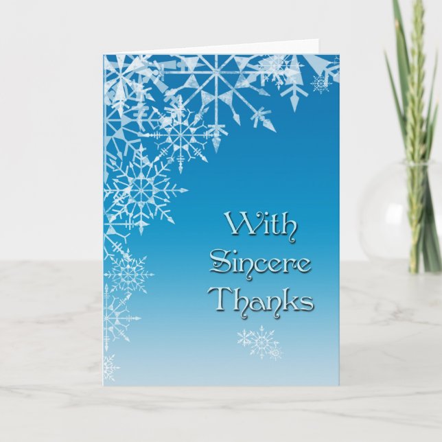 Blue White Snowflake Danke (Vorderseite)