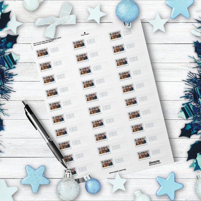 Blue & White Snowflake Holiday Return Labels (Blue and white snowflake return address Christmas labels.)