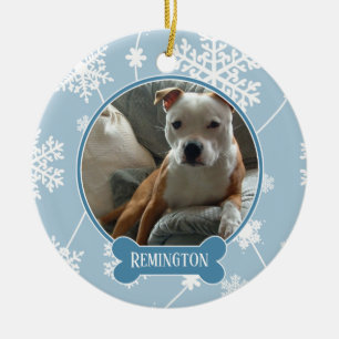 Blue White Snowflakes Foto Weihnachtsschmuck