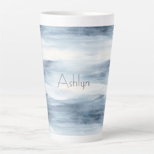 Blue White Snowflakes Weihnachten Milchtasse