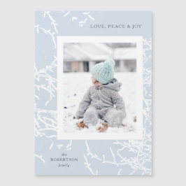 Blue & White Snowy Branches Foto Magnet