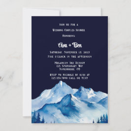 Blue White Snowy Mountains Hochzeitskuppel Dusche Einladung