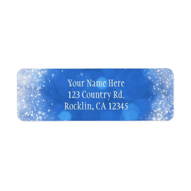 Blue & White Sparkle Aschenputtel Hochzeitseinladu (Vorne)