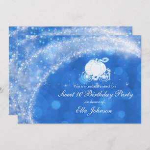 Blue & White Sparkle Elegantes Brautparty Party Einladung