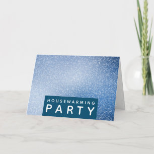 Blue & White Speck, Housewarming Party Invite Einladung