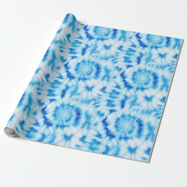 Blue White Spiral Gefärbte Krawatte Geschenkpapier
