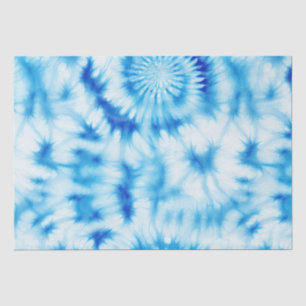 Blue White Spiral Gefärbte Krawatte Seidenpapier