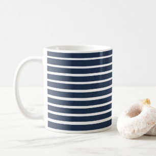 Blue White Strip Beach House Kaffeetasse