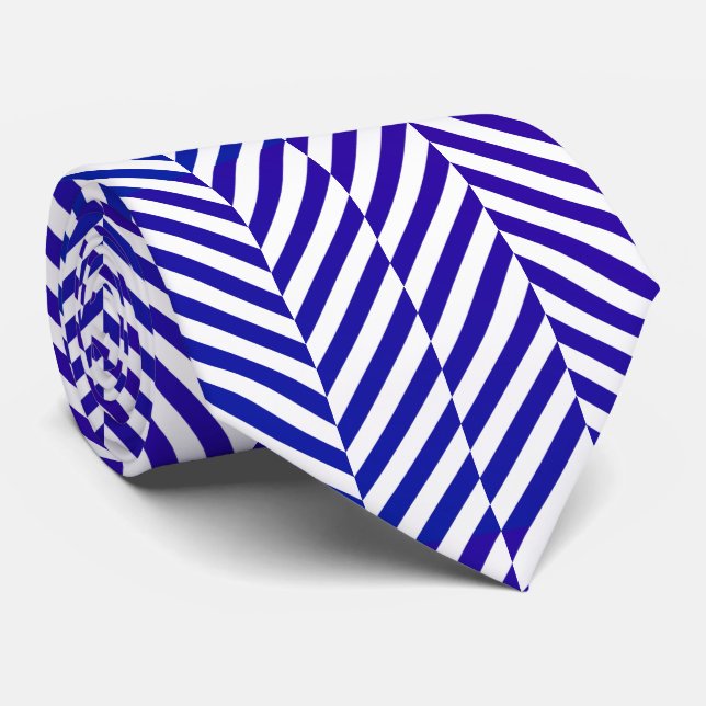 . BLUE-WHITE STRIPE — ÄNDERBARE HINTERGRUNDFARBE KRAWATTE (Gerollt)