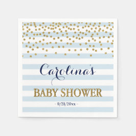 Blue White Stripe Confetti Baby Boy Dusche Serviette