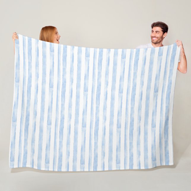 Blue White Stripes   Fleecedecke (Beispiel)