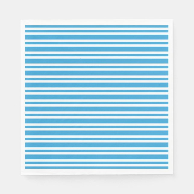 Blue White Stripes Pattern Serviette (Vorderseite)