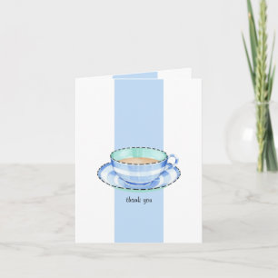 Blue White Teacup weiß blau Danke Note Card