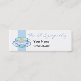 Blue White Teacup White Blue Small Business Card Mini Visitenkarte