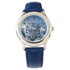 Blue White Tiger Armbanduhr