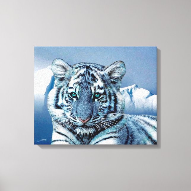 Blue White Tiger Leinwanddruck (Vorderseite)