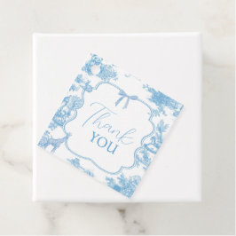 Blue White Toile de Jouy Bear Baby Dusche Geschenkanhänger