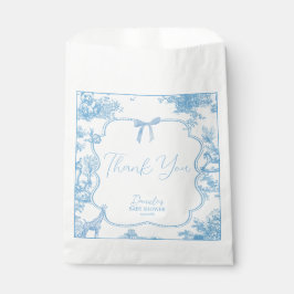 Blue White Toile de Jouy Bear Baby Dusche Geschenktütchen