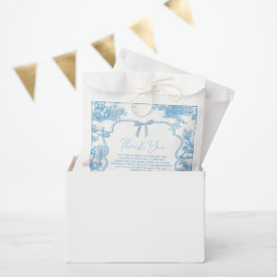 Blue White Toile de Jouy Bear Baby Dusche Geschenktütchen