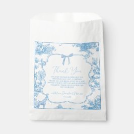 Blue White Toile de Jouy Bear Baby Dusche Geschenktütchen