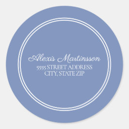 Blue White Umschlag Aufkleber Address Sticker