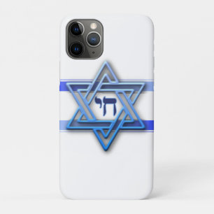 Blue White und der Star von David iPhone 11 Pro Hülle
