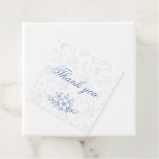 Blue & White Vintage Floral Wedding gift tag small Geschenkanhänger