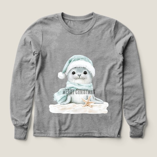 Blue White Weihnachtsmannmütze Scarf Siegel Weihna (Design Vorderseite)