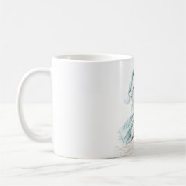 Blue White Weihnachtsmannmütze Scarf Siegel Weihna Kaffeetasse